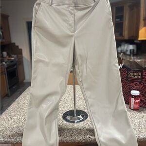 Bailey 44 Off-White Faux Leather Trousers